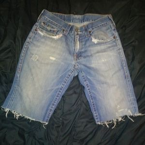 True Religion super grunge cut off Bermuda shorts